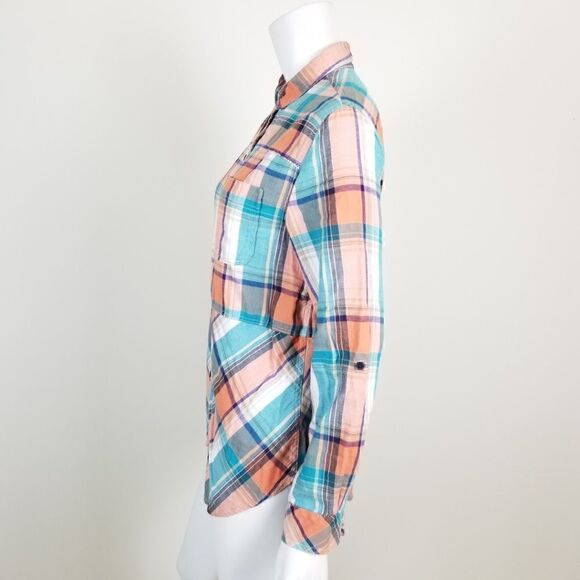 Holding Horses Anthro Plaid Button Down Tunic Top - Picture 4 of 6